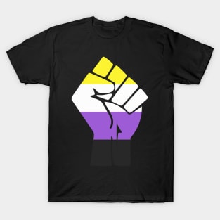 Black Lives Matter Fist LGBT Non-Binary Flag T-Shirt